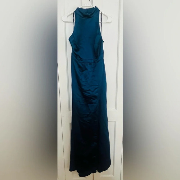 Lovely LB037 INSET WAIST BRIDESMAID DRESS in Atlantic Blue - Picture 3 of 7